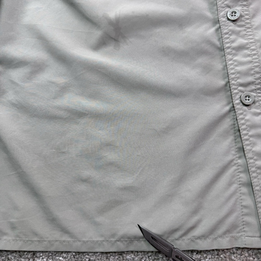 Simms Button Up Shirt Men XL Beige Long‎ Sleeve Fishing Gore Creek Fly Fisherman - Picture 15 of 16
